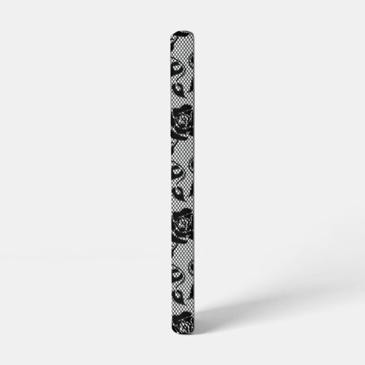 Faux zwart kant visnet samsung galaxy hoesje (Linkerkant)