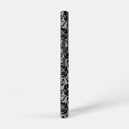 Faux zwart kant visnet samsung galaxy hoesje (Rechterkant)