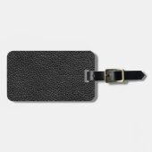 Faux zwart leder bagagelabel (Voorkant horizontaal)