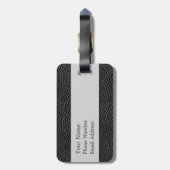 Faux zwart leder bagagelabel (Achterkant verticaal)