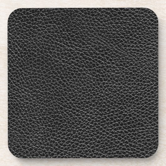 Faux zwart leder bier onderzetter (Voorkant)