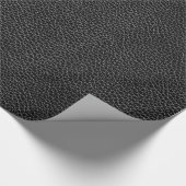 Faux zwart leder cadeaupapier (Hoek)