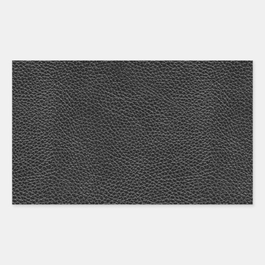 Faux zwart leder rechthoekige sticker (Voorkant)