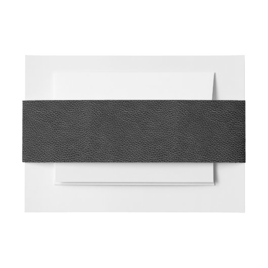 Faux zwart leder uitnodigingen wikkel (Voorkant Voorbeeld)