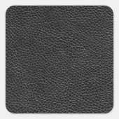 Faux zwart leder vierkante sticker (Voorkant)
