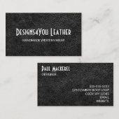 Faux zwart leder visitekaartje (Voorkant / Achterkant)