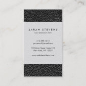 Faux zwart leder visitekaartje (Achterkant)