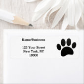 Faux zwart lederen hond Paw Print Custom Etiket (Insitu)