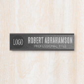 Faux zwart lederen Logo Kantoor deur SIgn Deurbordje (Voorkant)