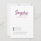 FAUX ZWART LEDEREN ZAKELIJKE LOGO BEDANKKAART (Achterkant)