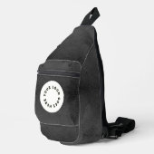 Faux zwart leer met Logo Sling Bag (Rechterhoek)