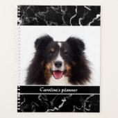 Faux Zwart Marmer Look Custom Pet Fotosjabloon Planner (Voorkant)