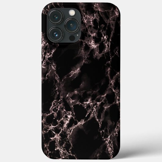 Faux Zwart Marmeren iPhone Case Modern Ontwerp (Achterkant)