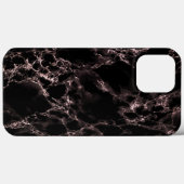 Faux Zwart Marmeren iPhone Case Modern Ontwerp (Achterkant (horizontaal))