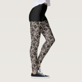 Faux Zwart Rozen Lace Fishnet en Korte Leggings (Rechts)