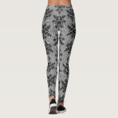 Faux Zwart Wit Kant Fishnet Leggings Romantisch (Achterkant)