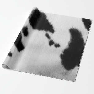 Faux zwarte en witte Koeienhuid. Cadeaupapier
