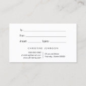 faux zwarte glitterdruppels visitekaartje (Achterkant)