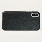 Faux zwarte lederen textuur Case-Mate iPhone case (Achterkant (horizontaal))