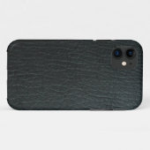 Faux zwarte lederen textuur Case-Mate iPhone case (Achterkant (horizontaal))