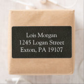 Faux zwarte lederen textuur etiket (Insitu)