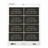 Faux zwarte lederen textuur etiket (Full Sheet)