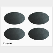Faux zwarte lederen textuur ovale sticker (Vel)