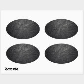 Faux zwarte lederen textuur ovale sticker (Vel)