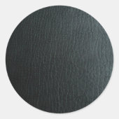Faux zwarte lederen textuur ronde sticker (Voorkant)