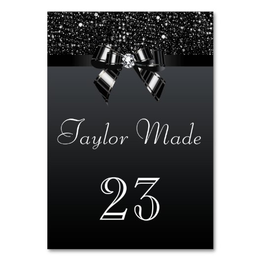 Faux zwarte pailletten en bogen tafel Kaarten (Achterkant)