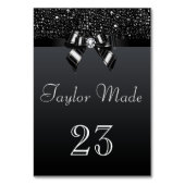 Faux zwarte pailletten en bogen tafel Kaarten (Voorkant)