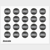 Faux zwarte pailletten en diamanten ronde sticker (Vel)