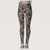 Faux zwarte Rozen Lace Fishnet Legging - Uw kleur (Voorkant)