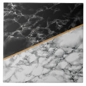 Faux zwarte witte marmer keramische Tegel Tegeltje (Voorkant)