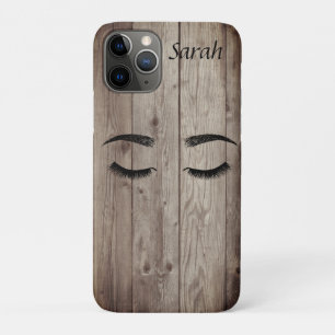 Faux zweeft Houten Textuur Hoesje-Mate iPhone Case