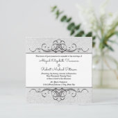 FauxGlitter Formele  Bloei-Bruiloft Uitnodigen Kaart (Staand voorkant)