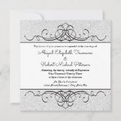 FauxGlitter Formele  Bloei-Bruiloft Uitnodigen Kaart (Voorkant)