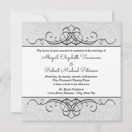 FauxGlitter Formele  Bloei-Bruiloft Uitnodigen Kaart