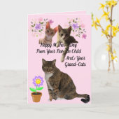 Fav Kind en Grandcats Moederdag Kaart (Gele Bloem)