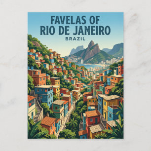 Favelas van Rio de Janeiro Brazilië Briefkaart