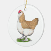 Faverolle Hen Keramisch Ornament (Links)