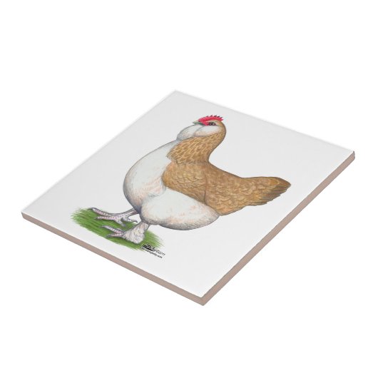 Faverolle Hen Tegeltje (Zijkant)