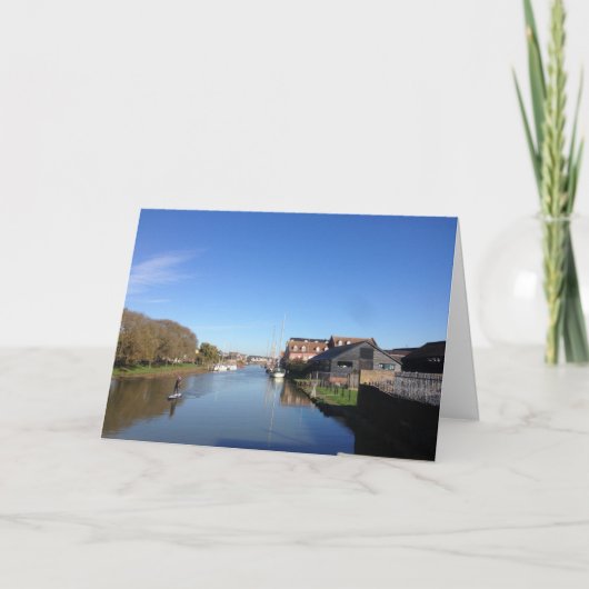 Faversham Creek, Engeland, met Paddle Boarder Kaart (Voorkant)