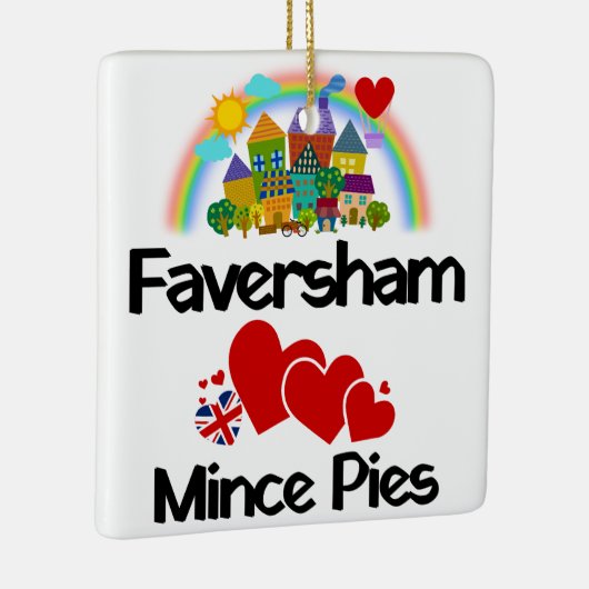 Faversham Kent, UK Loves Mince Pies Keramisch Ornament (Rechts)