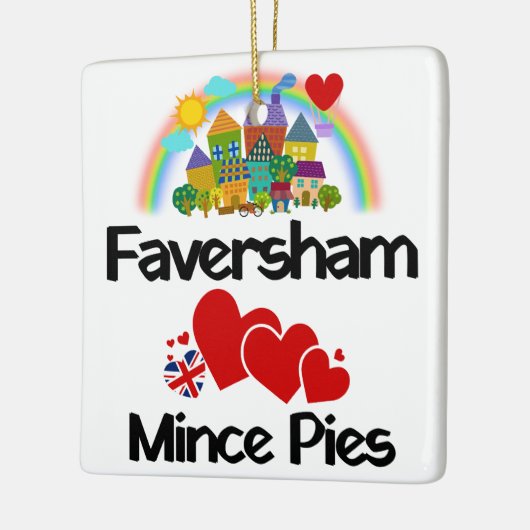 Faversham Kent, UK Loves Mince Pies Keramisch Ornament (Links)