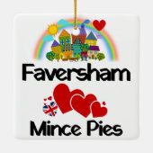 Faversham Kent, UK Loves Mince Pies Keramisch Ornament (Achterkant)