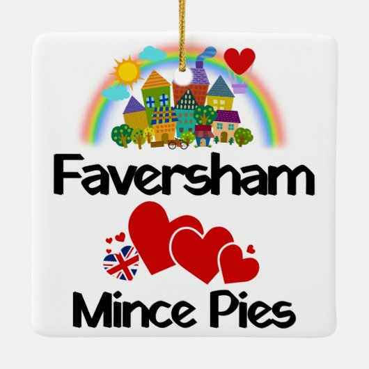 Faversham Kent, UK Loves Mince Pies Keramisch Ornament (Achterkant)