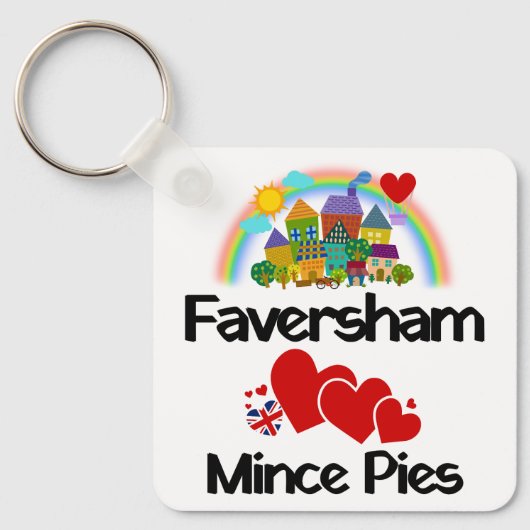 Faversham, Kent UK Loves Mince Pies Sleutelhanger (Voorkant)