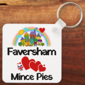 Faversham, Kent UK Loves Mince Pies Sleutelhanger (Achterkant)
