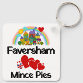 Faversham, Kent UK Loves Mince Pies Sleutelhanger (Achterkant)